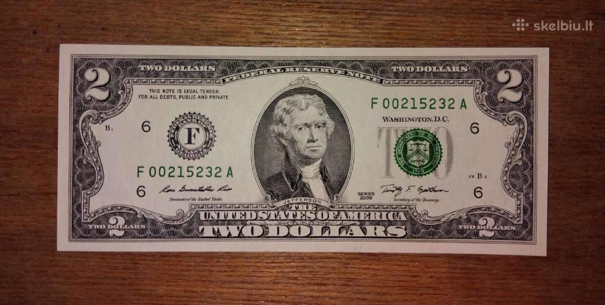JAV 2 $ banknotas