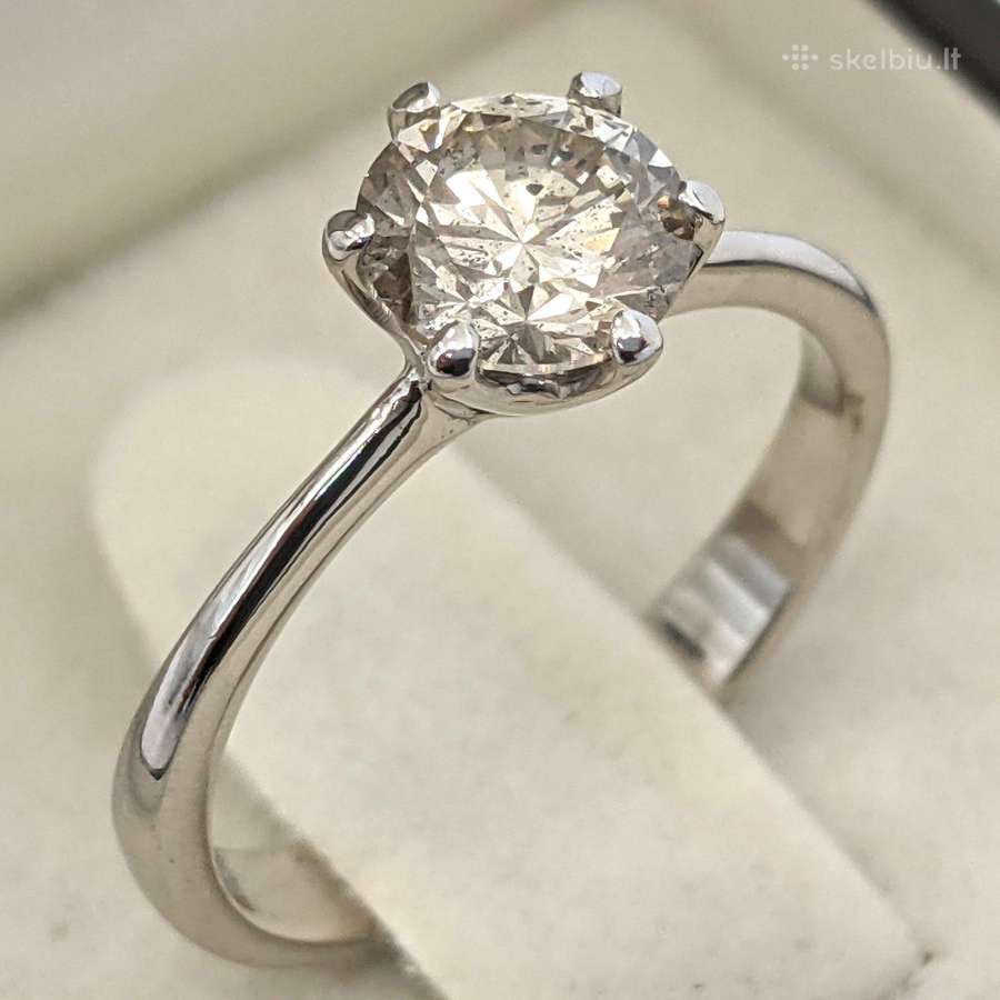 Sužadėtuvių žiedas su 1,02 ct briliantu - nuotraukos Nr. 4