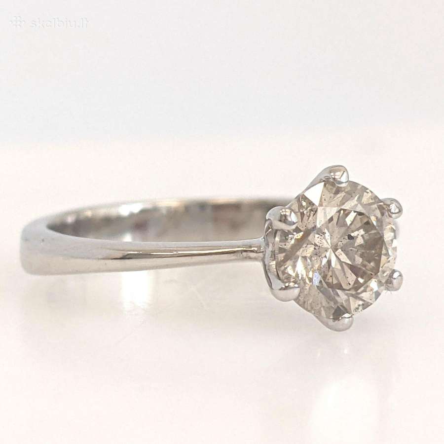 Sužadėtuvių žiedas su 1,02 ct briliantu - nuotraukos Nr. 5