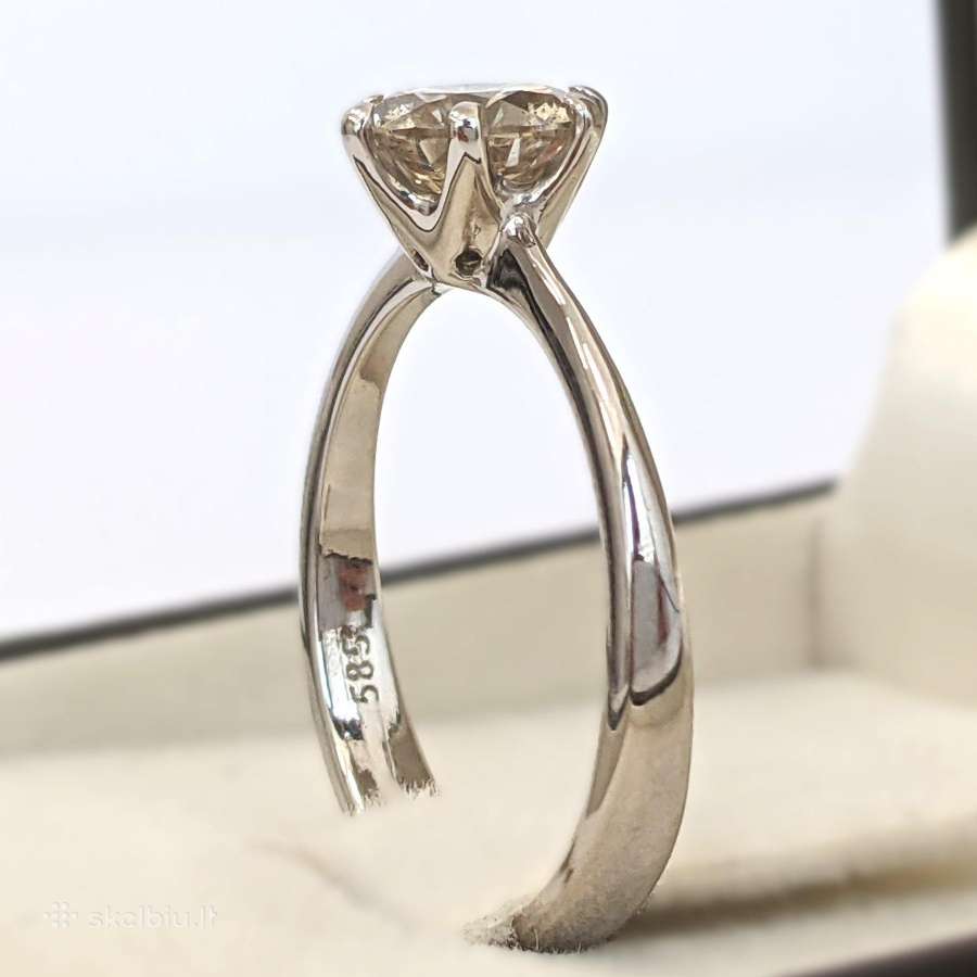 Sužadėtuvių žiedas su 1,02 ct briliantu - nuotraukos Nr. 7
