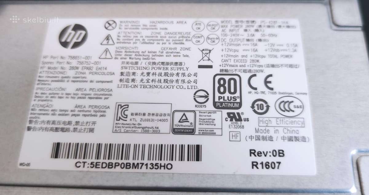 Hp Elitedesk 800 G2 Twr I5-6500 - nuotraukos Nr. 4
