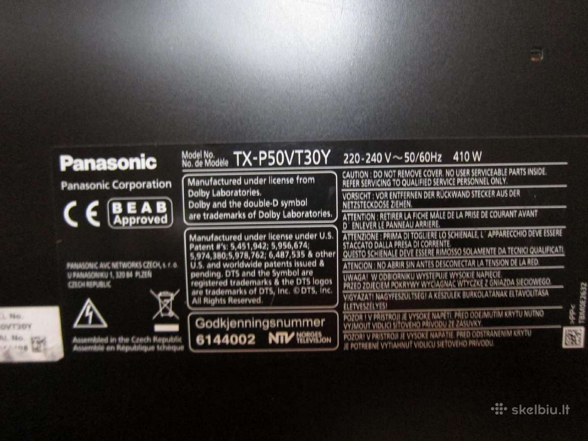 Panasonic Tx-p50vt30e 128 cm Full HD Japan Stiklas - nuotraukos Nr. 2