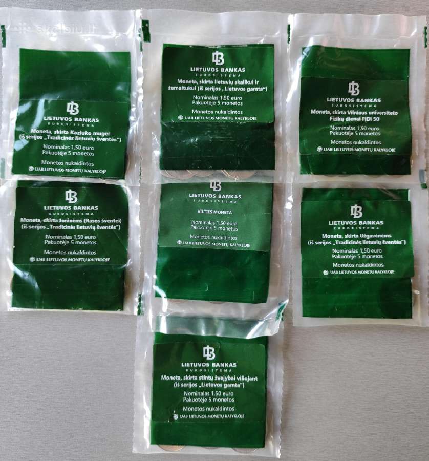 Lietuvos 1,5 euro monetos - pusantrokai