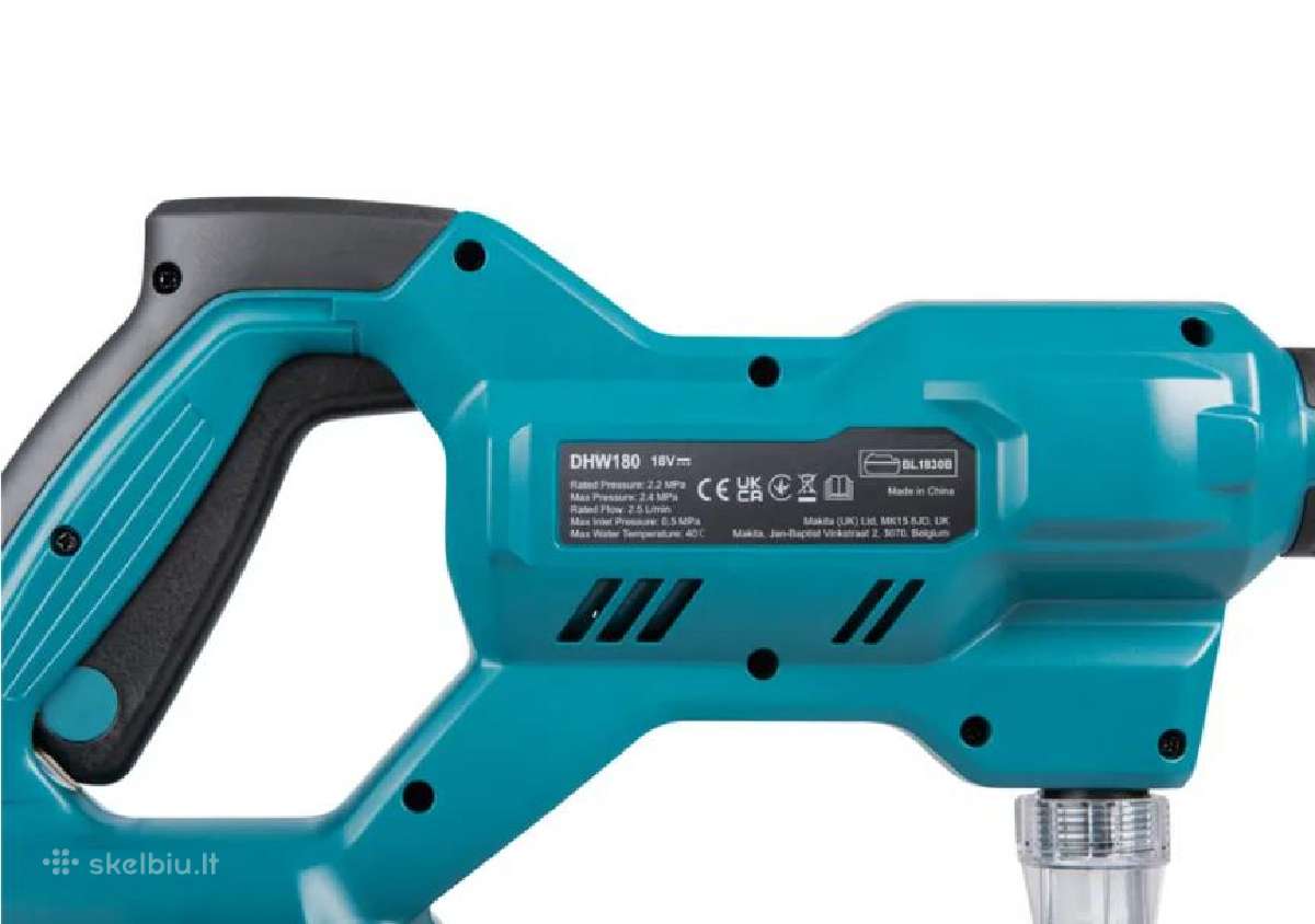 Akumuliatorinė slėginė plovyklė Makita Dhw180z - nuotraukos Nr. 15