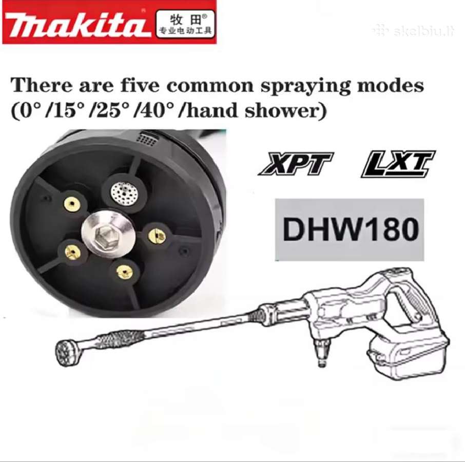 Akumuliatorinė slėginė plovyklė Makita Dhw180z - nuotraukos Nr. 26