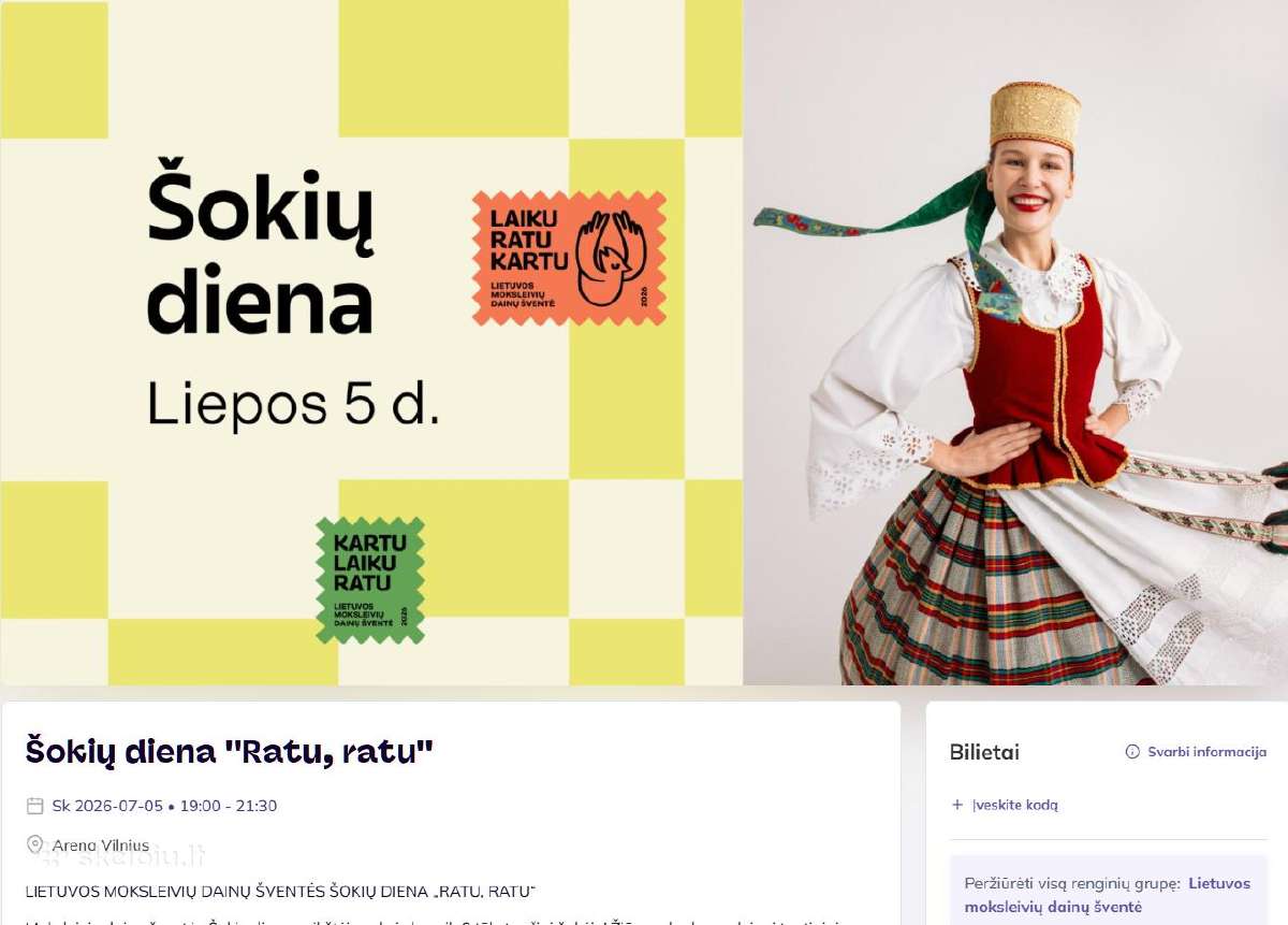 Moksleivių dainų šventė, šokių diena "Ratu, ratu"