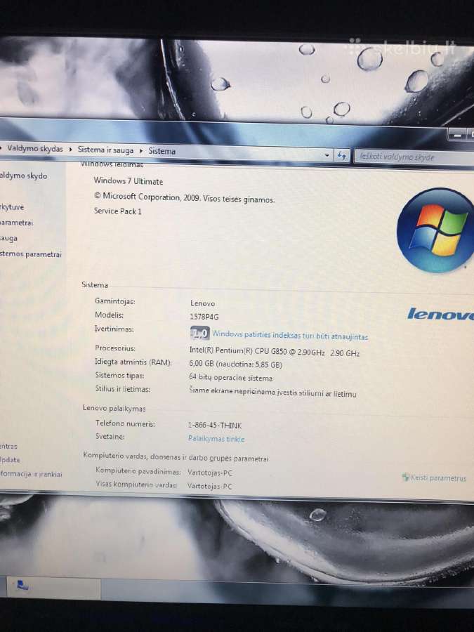Naudotas Lenovo kompiuteris (Intel 2.90ghz, 6gb Ra - nuotraukos Nr. 4