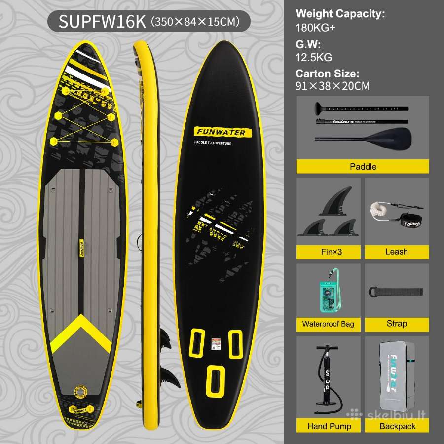 Pripučiama irklentė Sup Paddle board + sedynė - nuotraukos Nr. 24