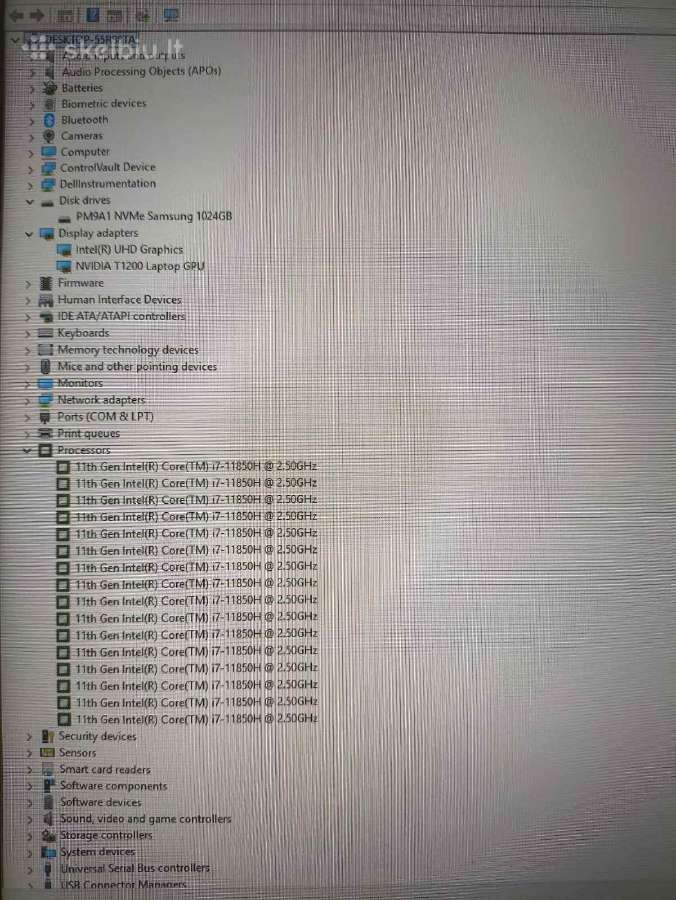 Precision i7-11850h 64gb 1tb SSD T1200 4gb 56% - nuotraukos Nr. 5