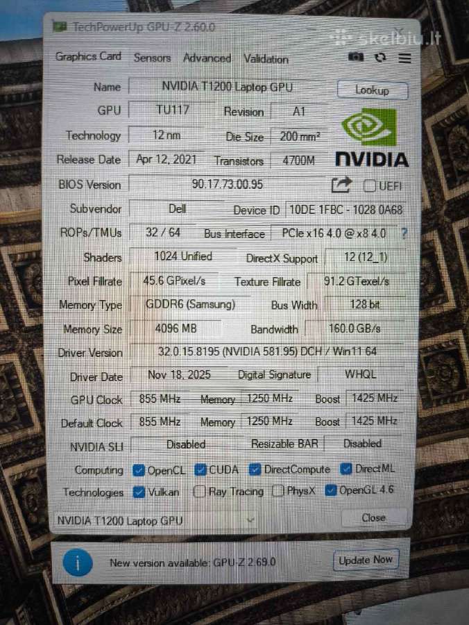 Precision i7-11850h 64gb 1tb SSD T1200 4gb 56% - nuotraukos Nr. 6