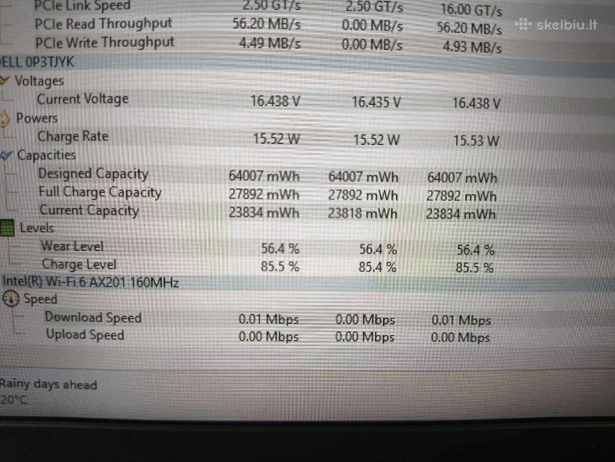 Precision i7-11850h 64gb 1tb SSD T1200 4gb 56% - nuotraukos Nr. 7