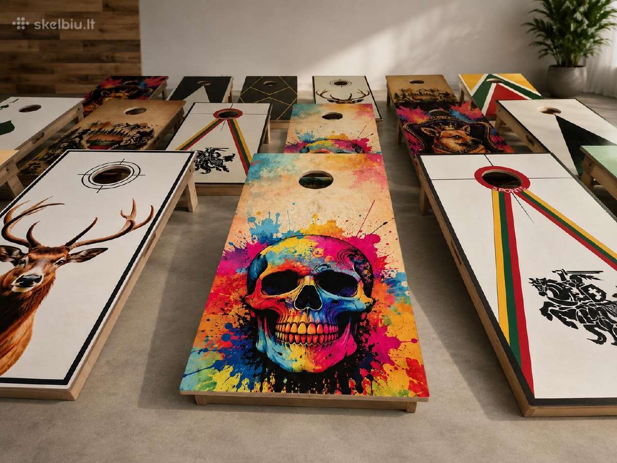 Cornhole lentos - gamyba, pardavimas ir nuoma