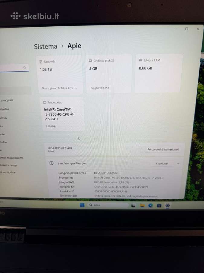 Lenovo Y520 – i5-7300hq / 8gb RAM / Gtx 1050 (4gb) - nuotraukos Nr. 3
