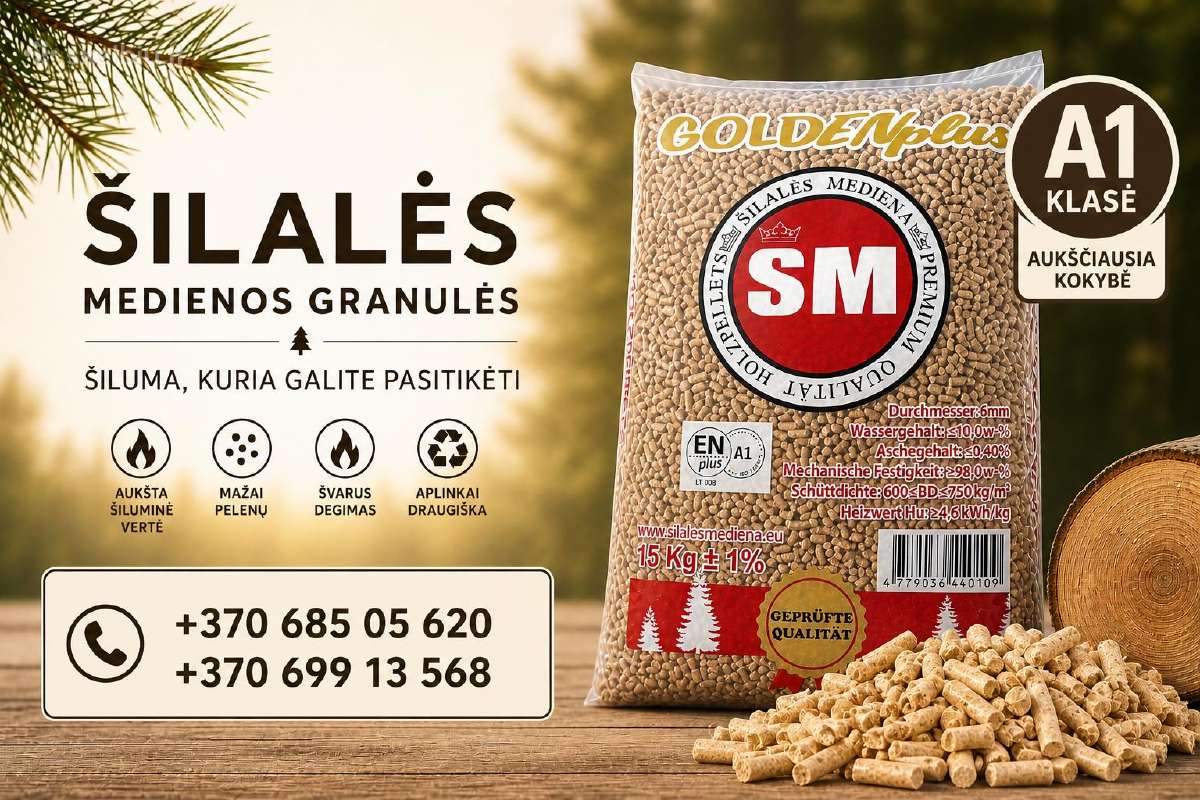 Šilalės Medienos granulės En Plus ; A1 Klasė;