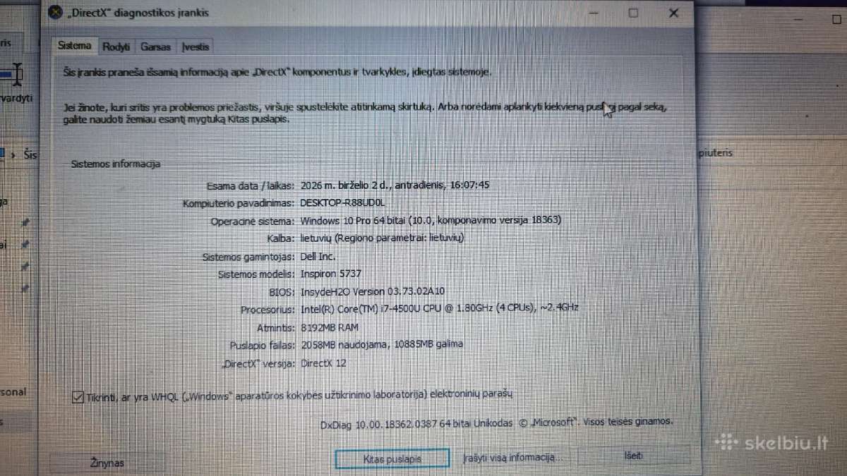 Dell Inspiron 17 i7-4500 - nuotraukos Nr. 3