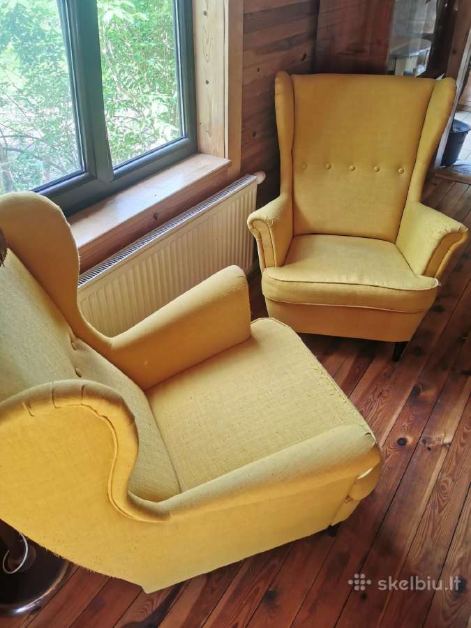 Du Ikea Strandmon geltoni foteliai - nuotraukos Nr. 6