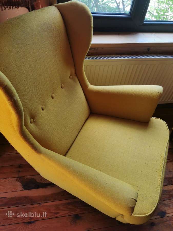 Du Ikea Strandmon geltoni foteliai - nuotraukos Nr. 7