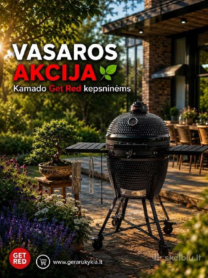 Akcija! Kamado Get Red 22/56cm kepsninė