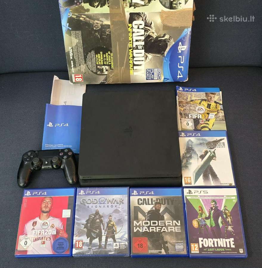 Playstation 4 slim 1tb 8 žaidimai