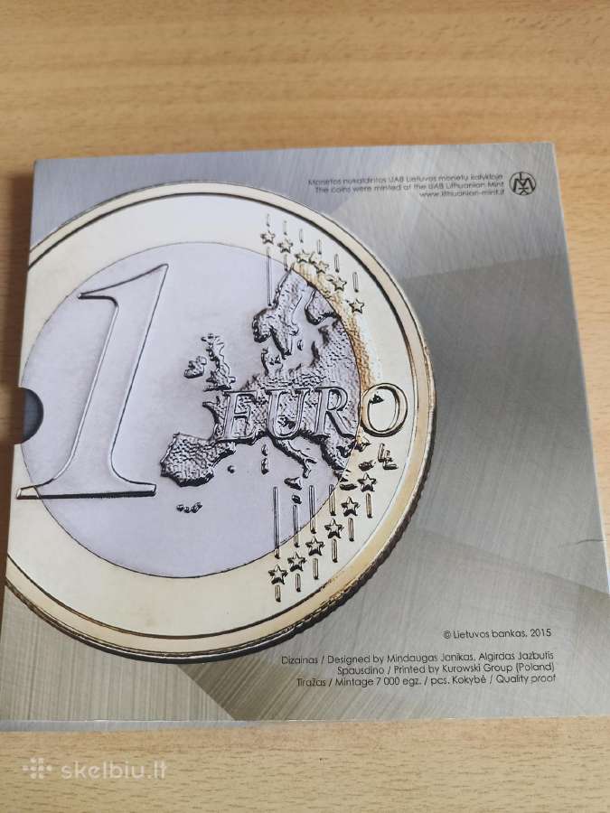 2015m. Monetų rinkinys euro Lietuvoje proga. - nuotraukos Nr. 2