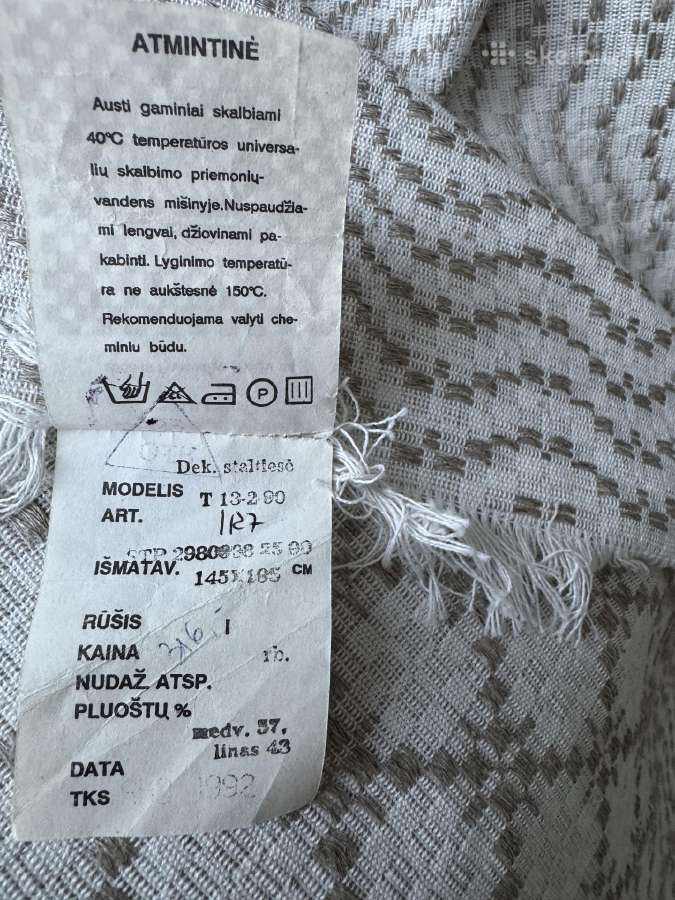 Lininis užtiesalas Tulpė 145x185 Naujas - nuotraukos Nr. 4