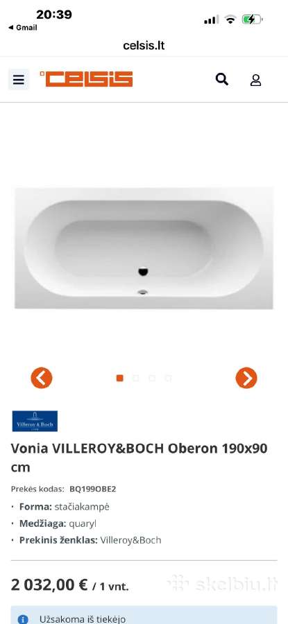 Nauja Villeroy & Boch vonia