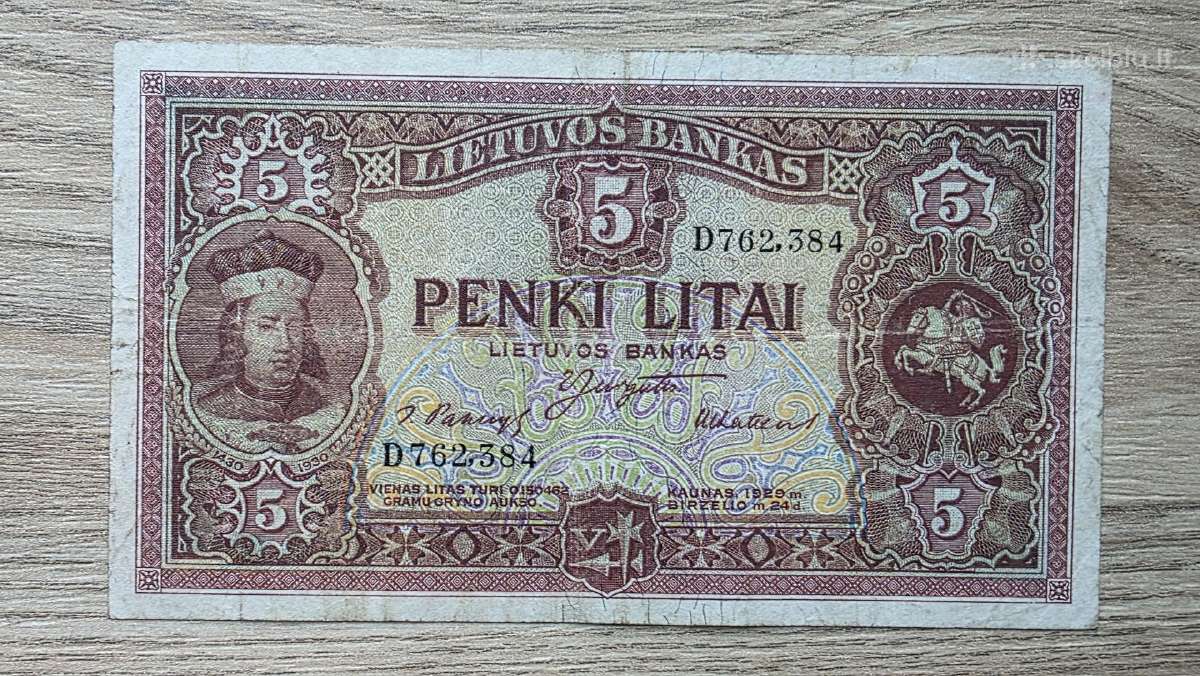 1929 metų smetoniški 5 litai