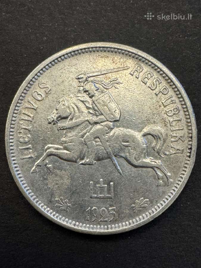 Lietuva 5 litai 1925 m. sidabrinė moneta - nuotraukos Nr. 2