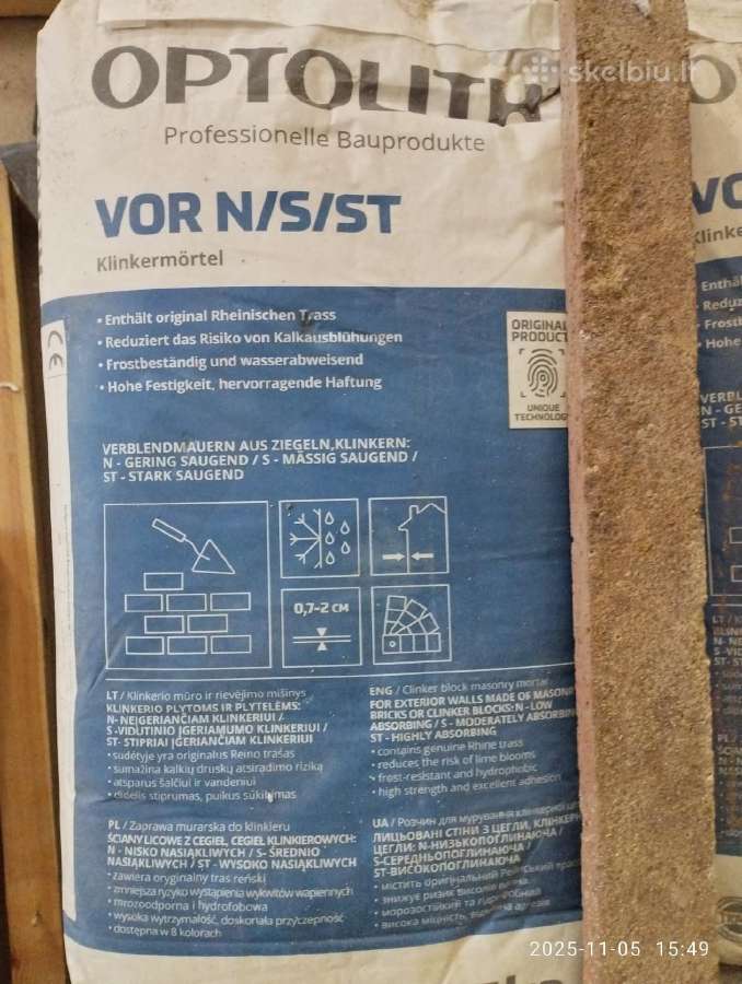 Optolith Klinkermörtel klinkerio tarpų glaistas