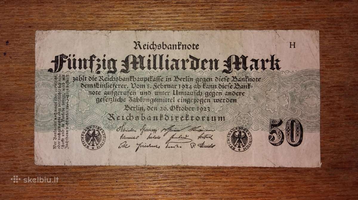 Vokietijos 50 mlrd markių banknotas