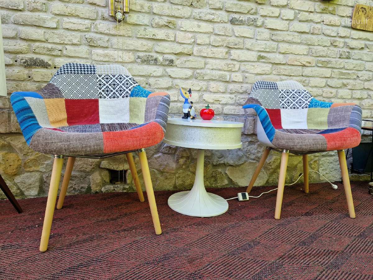 Vintažinės "Patchwork " stiliaus kėdės/krėslai - nuotraukos Nr. 3