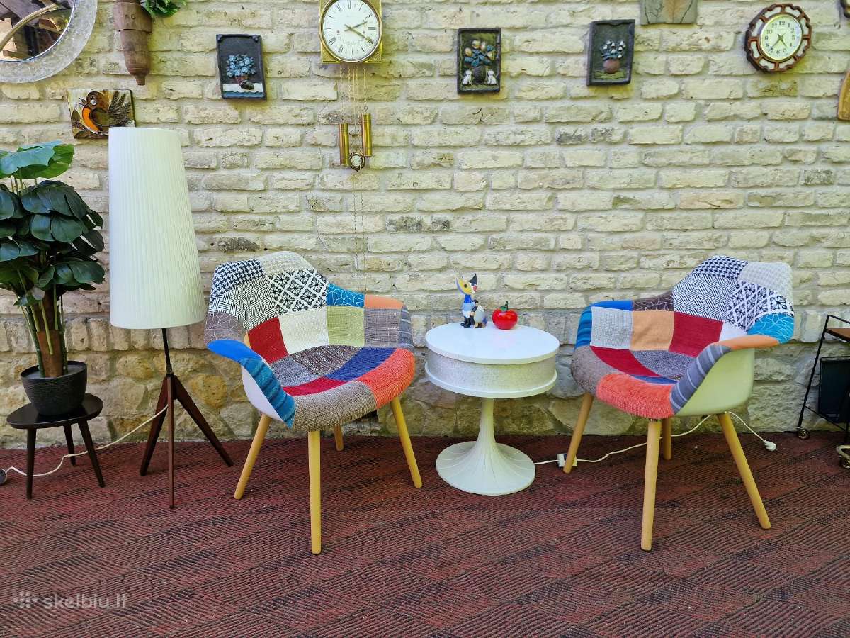 Vintažinės "Patchwork " stiliaus kėdės/krėslai - nuotraukos Nr. 9