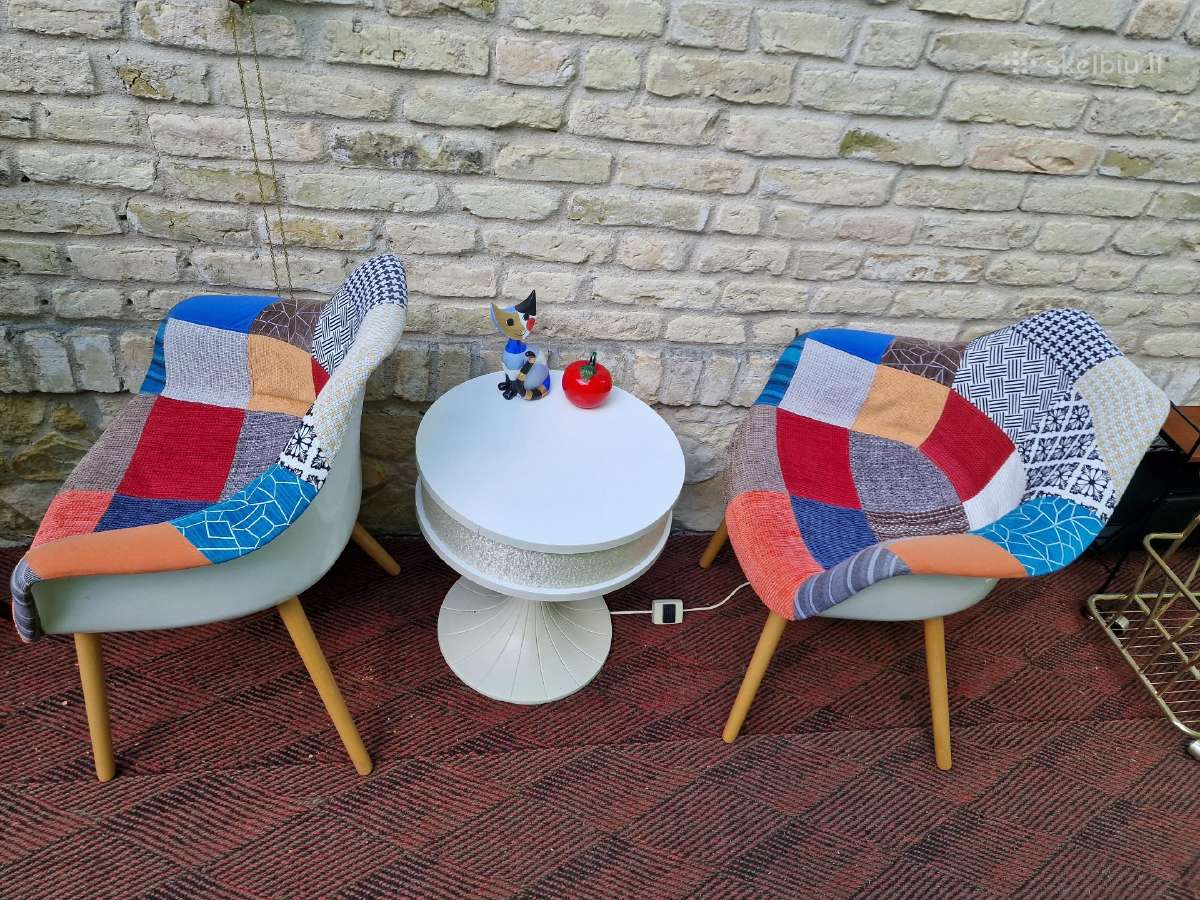 Vintažinės "Patchwork " stiliaus kėdės/krėslai - nuotraukos Nr. 10