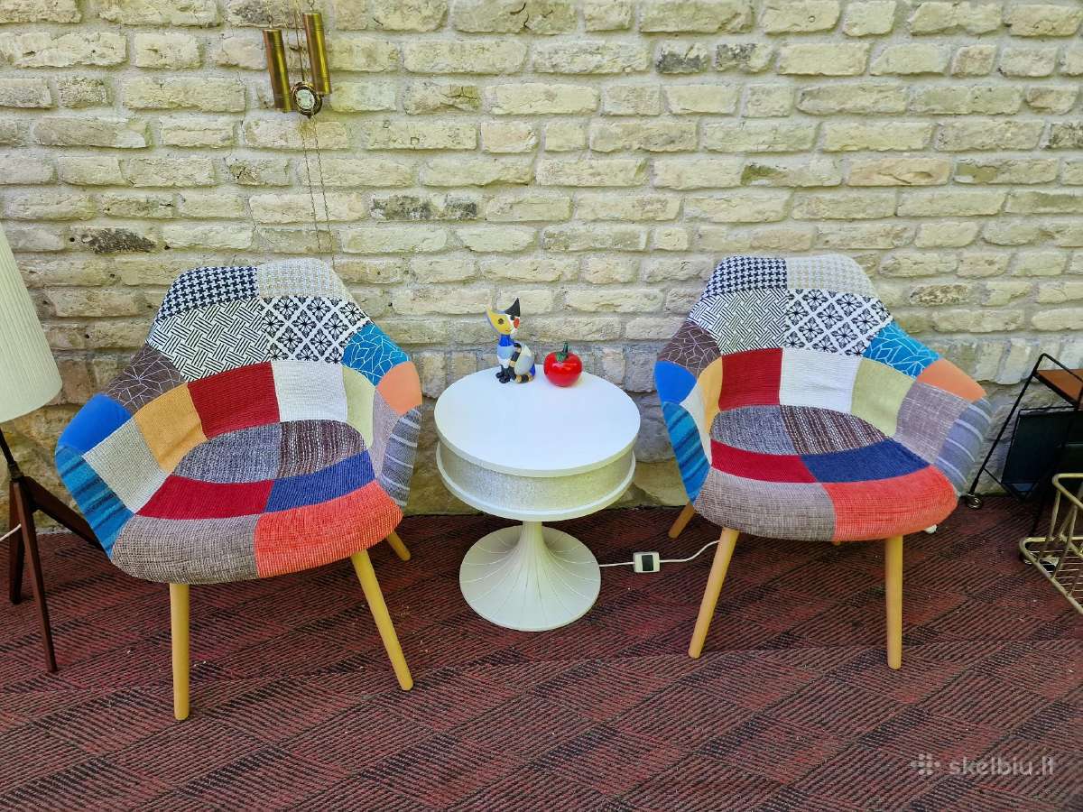 Vintažinės "Patchwork " stiliaus kėdės/krėslai - nuotraukos Nr. 13