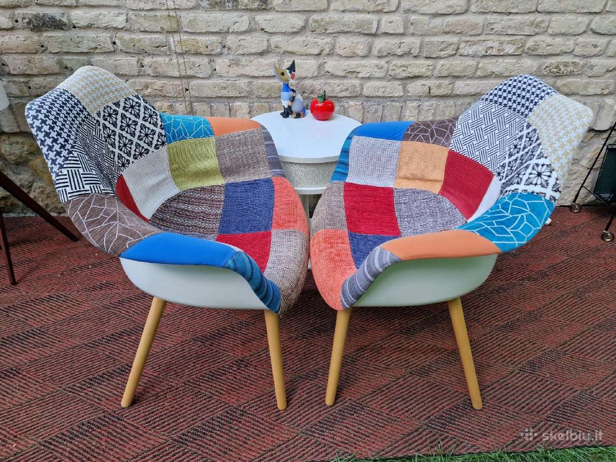Vintažinės "Patchwork " stiliaus kėdės/krėslai - nuotraukos Nr. 19