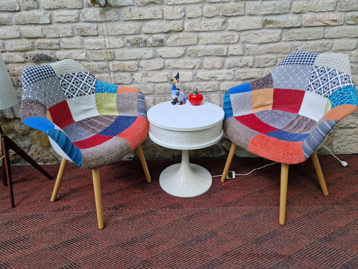 Vintažinės "Patchwork " stiliaus kėdės/krėslai - nuotraukos Nr. 21