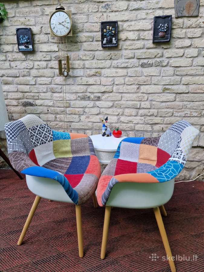 Vintažinės "Patchwork " stiliaus kėdės/krėslai - nuotraukos Nr. 23