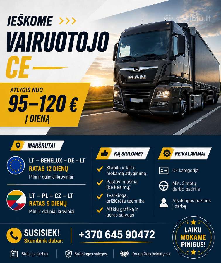Darbas vilkikų vairuotojams