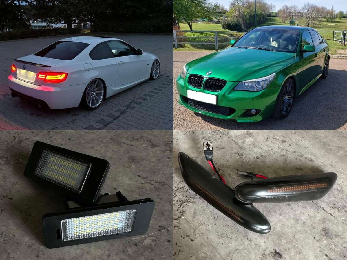 Bmw LED numerių apšvietimas, posūkiai E60 E90
