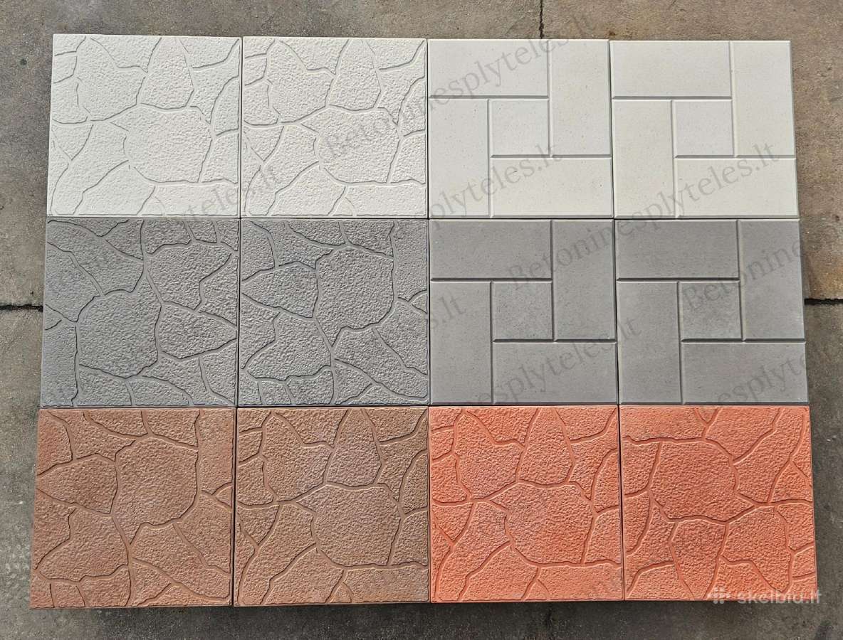 Betoninės šaligatvio plytelės, borteliai, latakai,