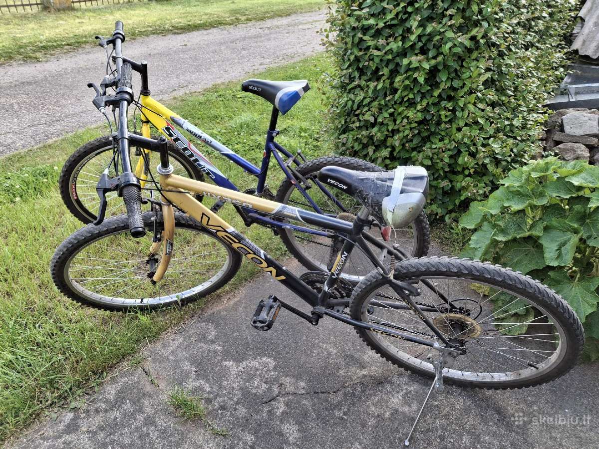 Du dviračiai 26 coliu ratai