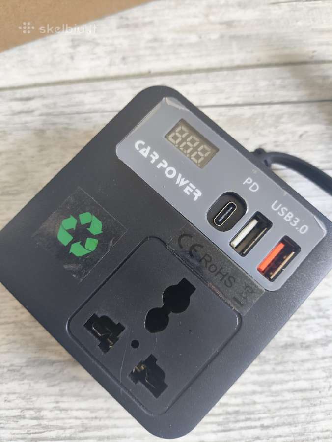 12v į 220v inverteris įtampos keitiklis 150w +Usb - nuotraukos Nr. 4