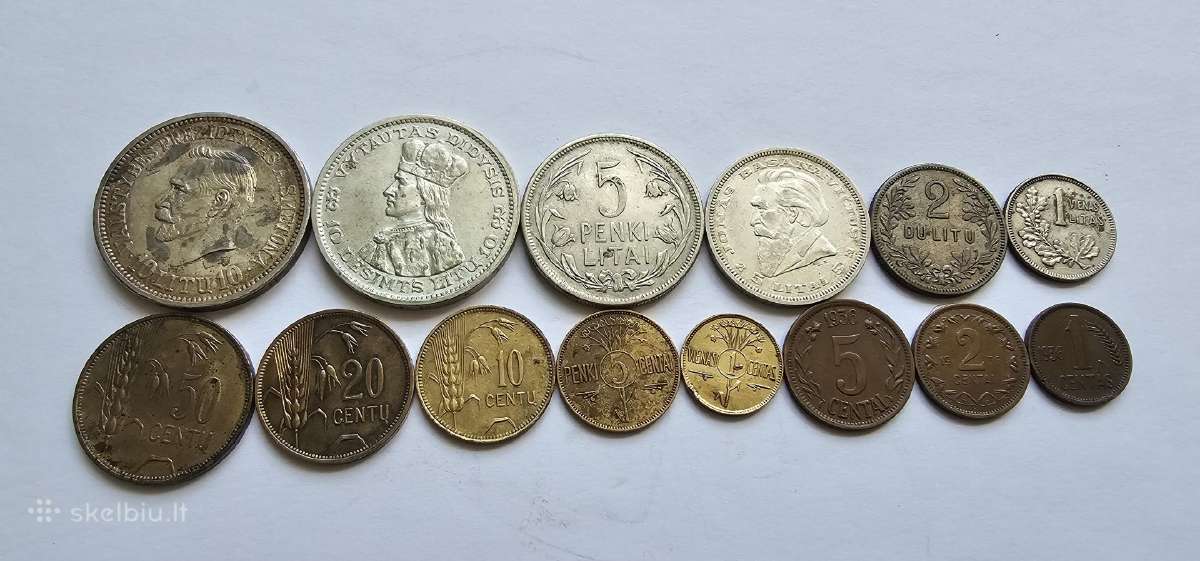 Lietuvos tarpukario monetu pilnas komplektas