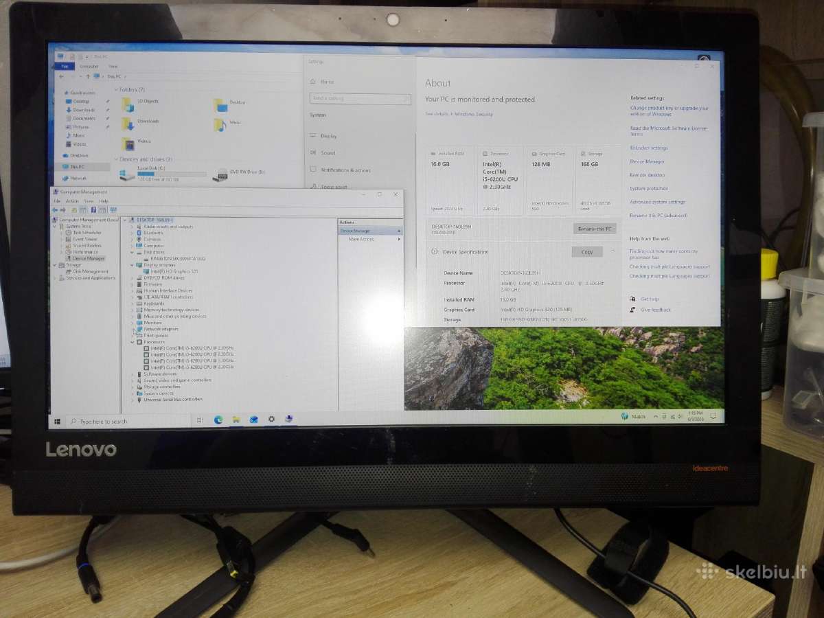 Intel i5 6200 16gb 180ssd all in one 21,1