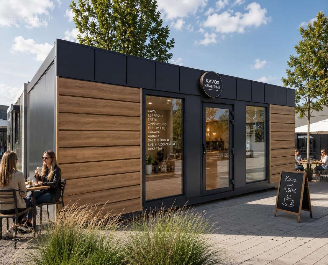 Modulinė kavinė 6x3 m Šiuolaikinis gastronominis