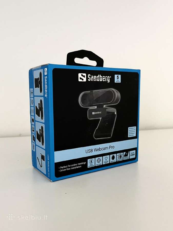 Sandberg Usb Webcam Pro, 1080p Full HD, 5mp, Black