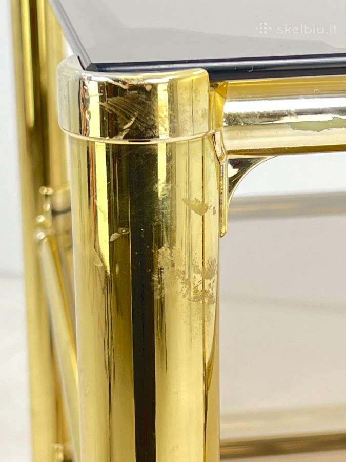 Metalinio rėmo lentyna su stiklais ant ratukų - nuotraukos Nr. 13