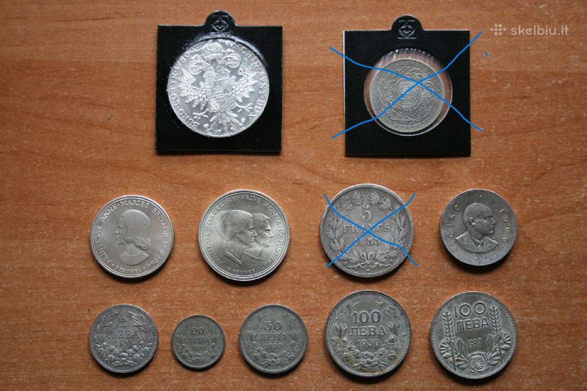 Įvairios monetos (beveik sidabro metalo kainomis)