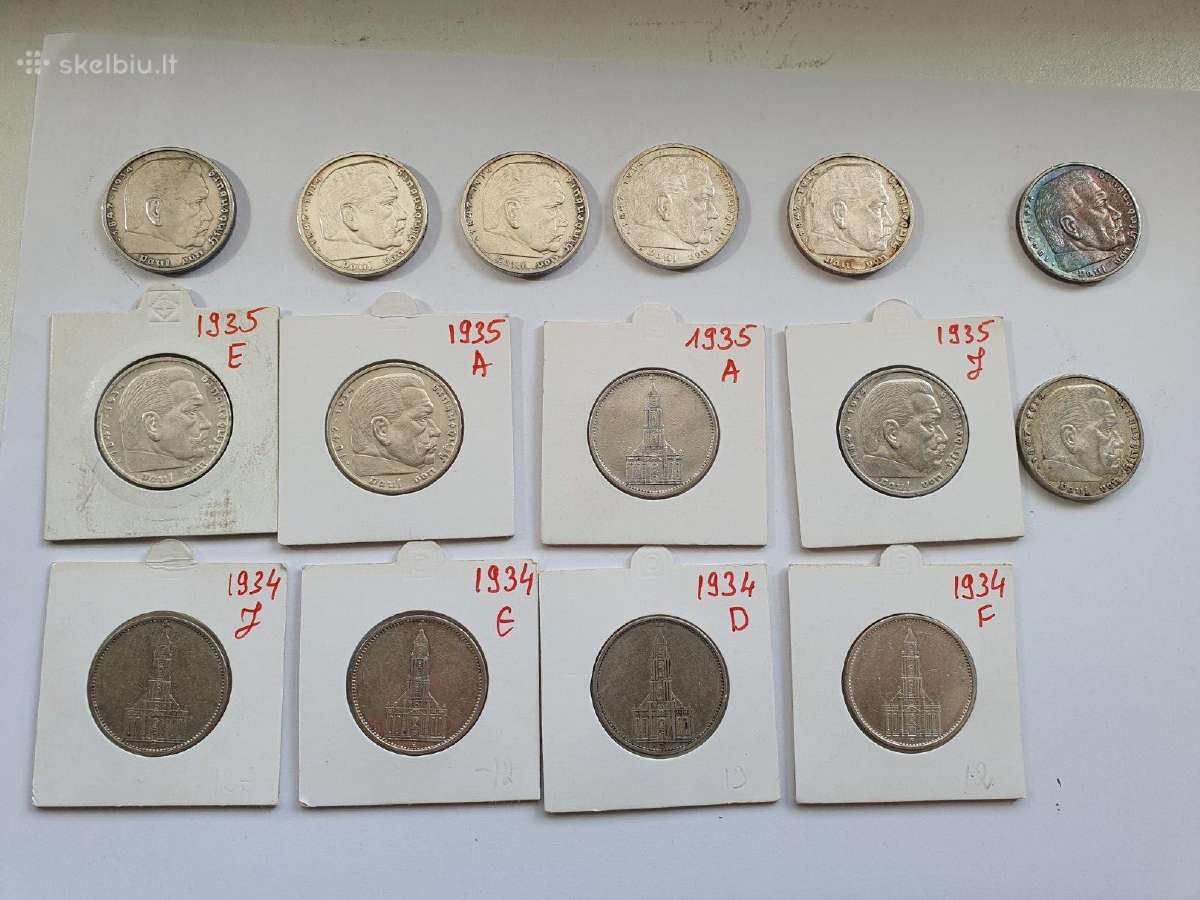 Metalo kaina, Reichsmark (1934-36-39m) - nuotraukos Nr. 2
