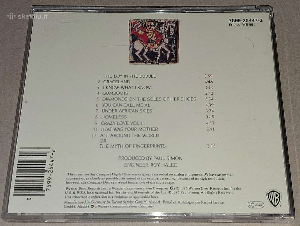 Paul Simon - Graceland (Audio CD) - nuotraukos Nr. 2